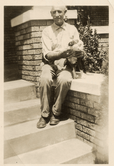 John H Bunyard with Gertrude's Dog 1925